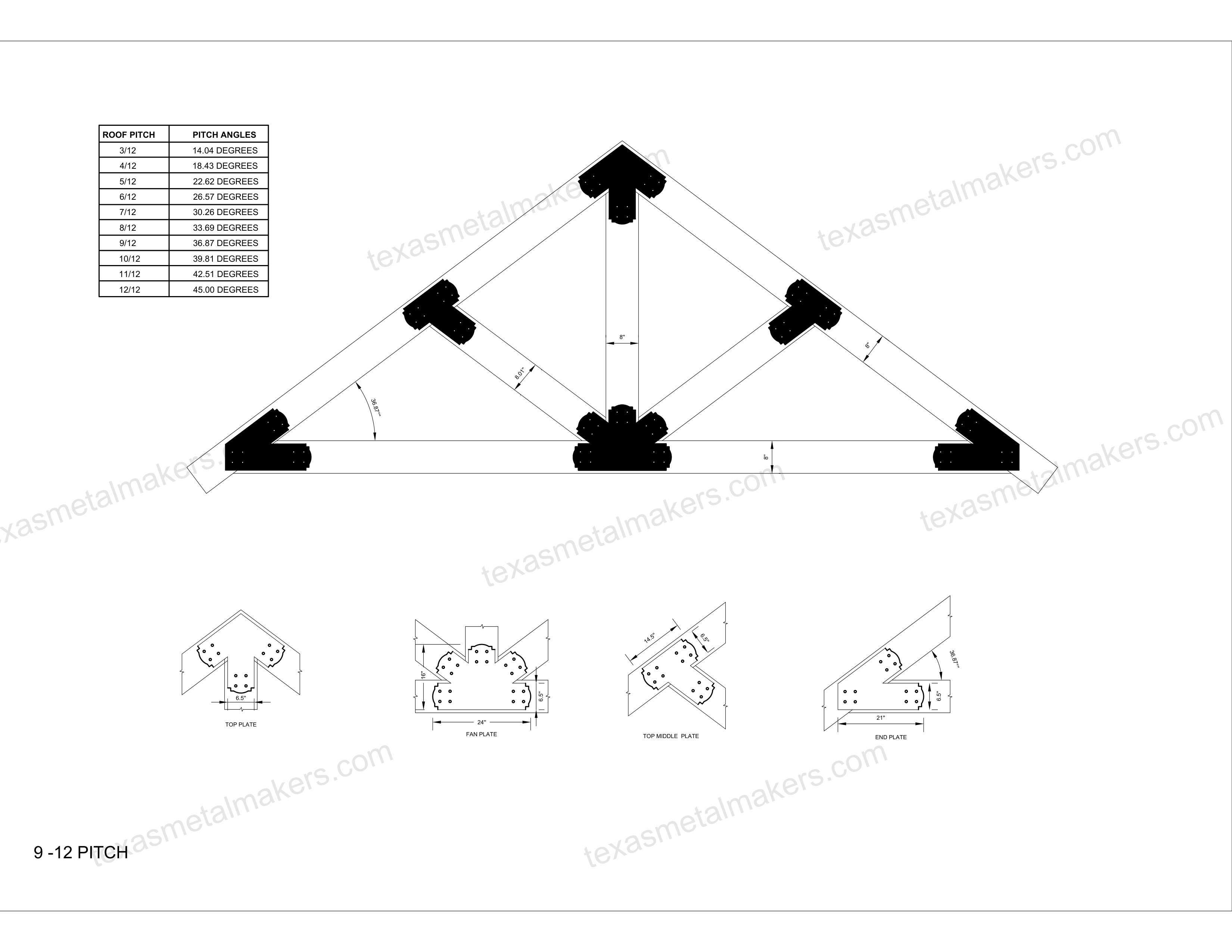 Decorative Design Timber Truss Brackets for 8x8 Posts, 8" Timber Truss Brackets