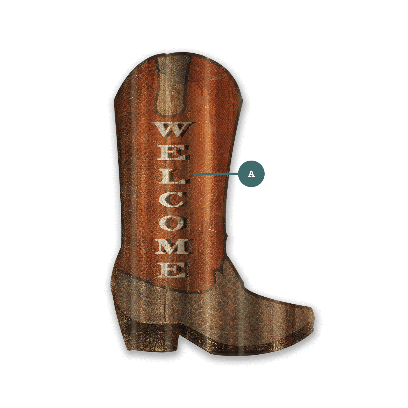 Men's Cowboy Boot Corrugated Cutout