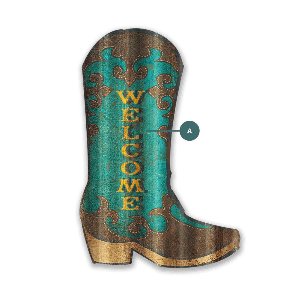 Women's Cowboy Boot Corrugated Cutout