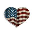 Heart-Shaped American Flag - Corrugated Metal Wall Art