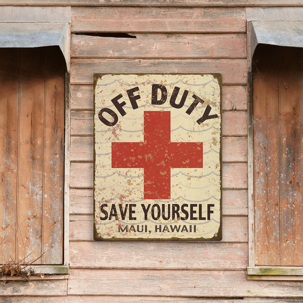 Off Duty Lifeguard: Personalized - Metal Wall Art