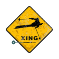 Skier Crossing - Metal Wall Art