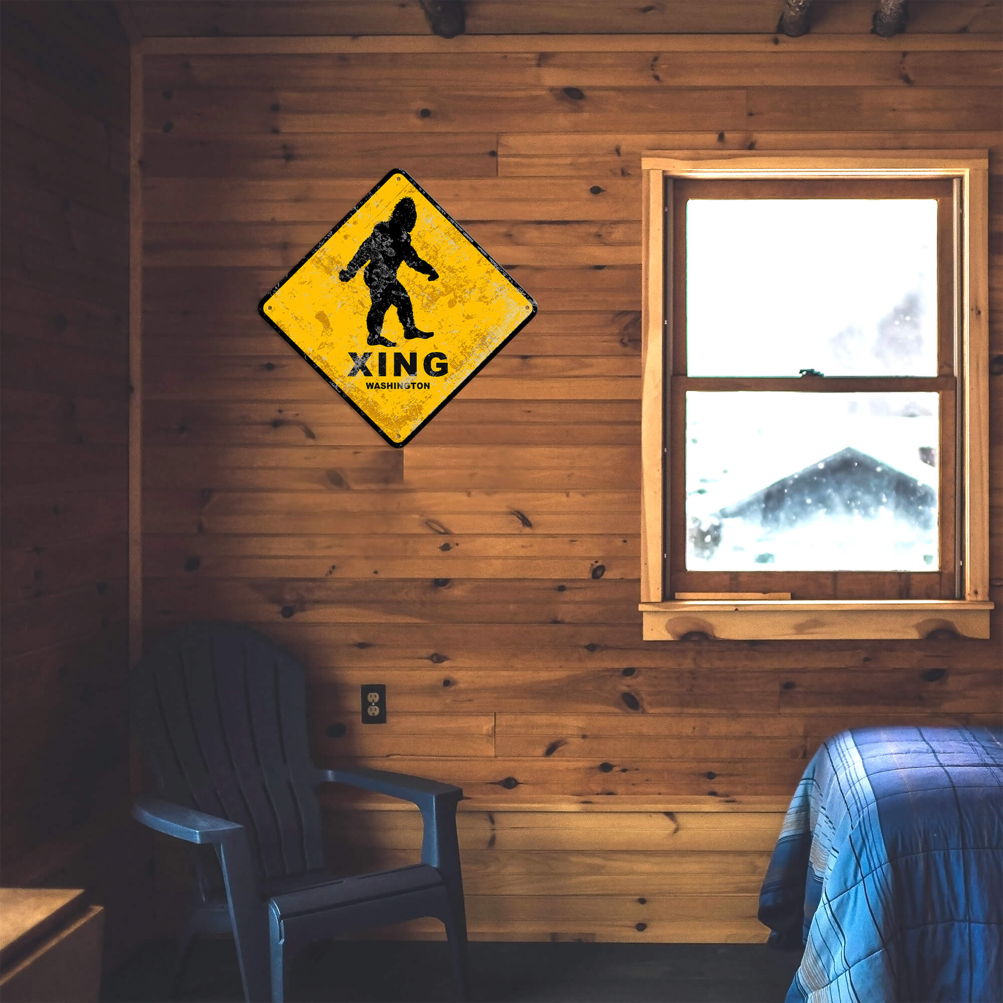 Sasquatch Crossing - Metal Wall Art