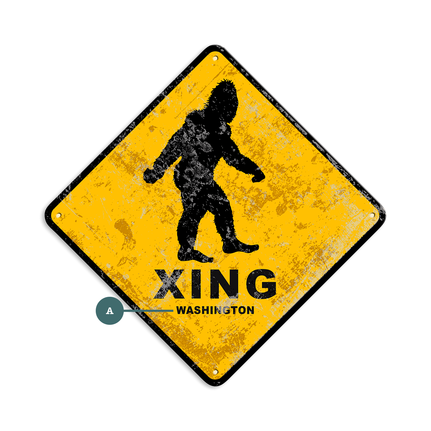 Sasquatch Crossing - Metal Wall Art