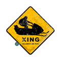 Snowmobile Crossing - Metal Wall Art