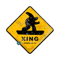 Snowboarder Crossing - Metal Wall Art
