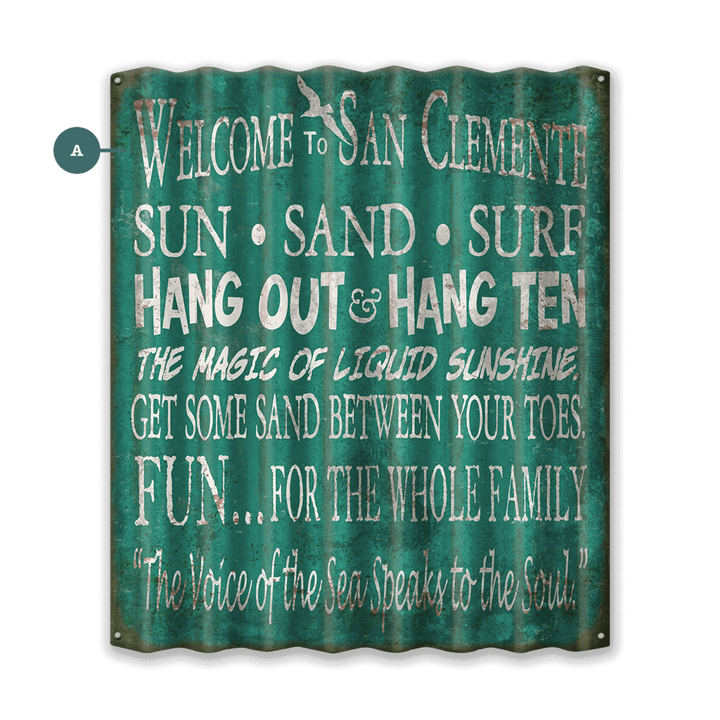 Welcome to the Beach - Corrugated Metal Wall Art