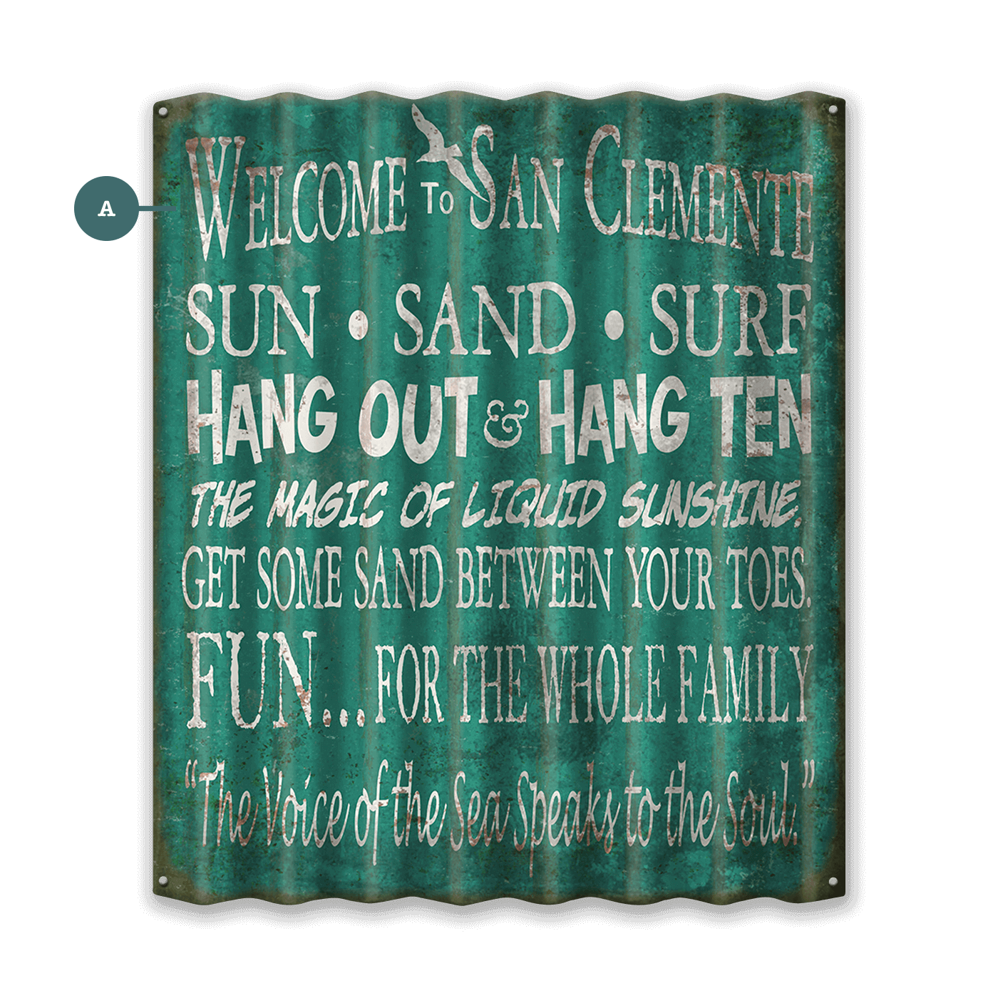 Welcome to the Beach - Corrugated Metal Wall Art