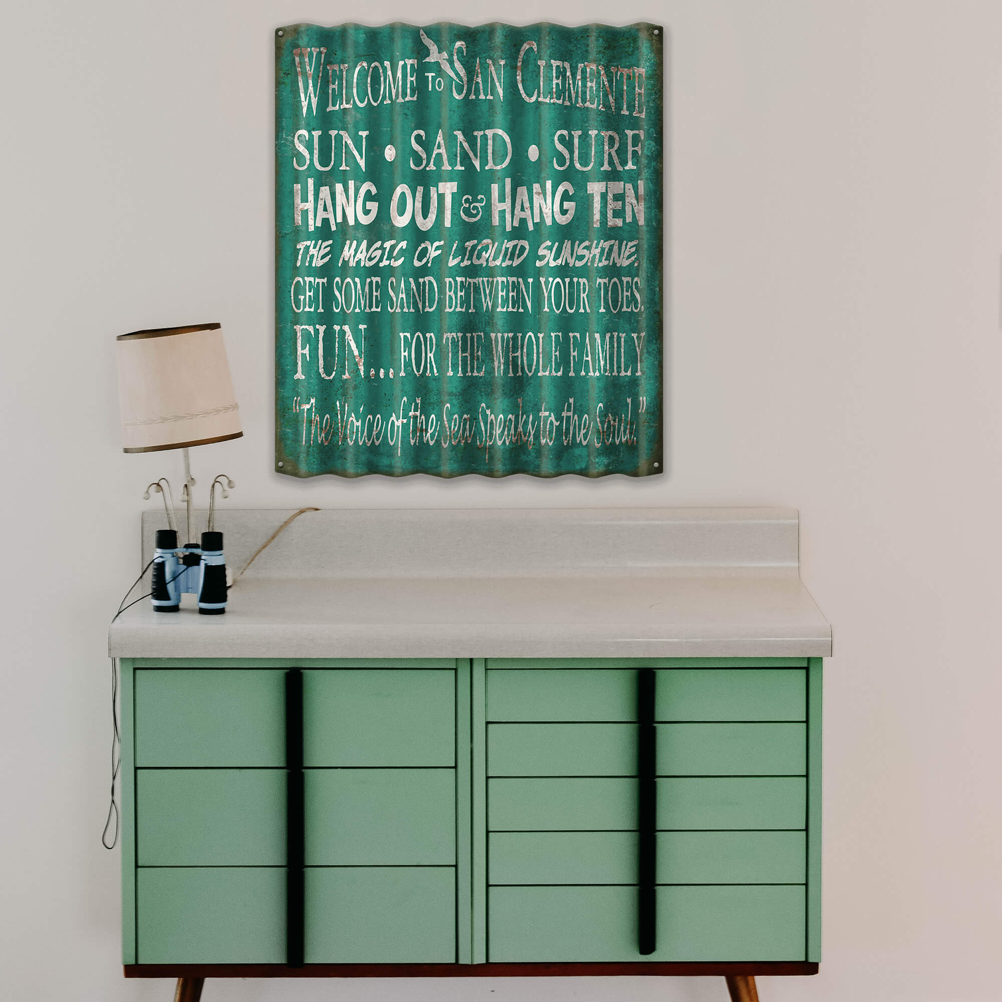 Welcome to the Beach - Corrugated Metal Wall Art