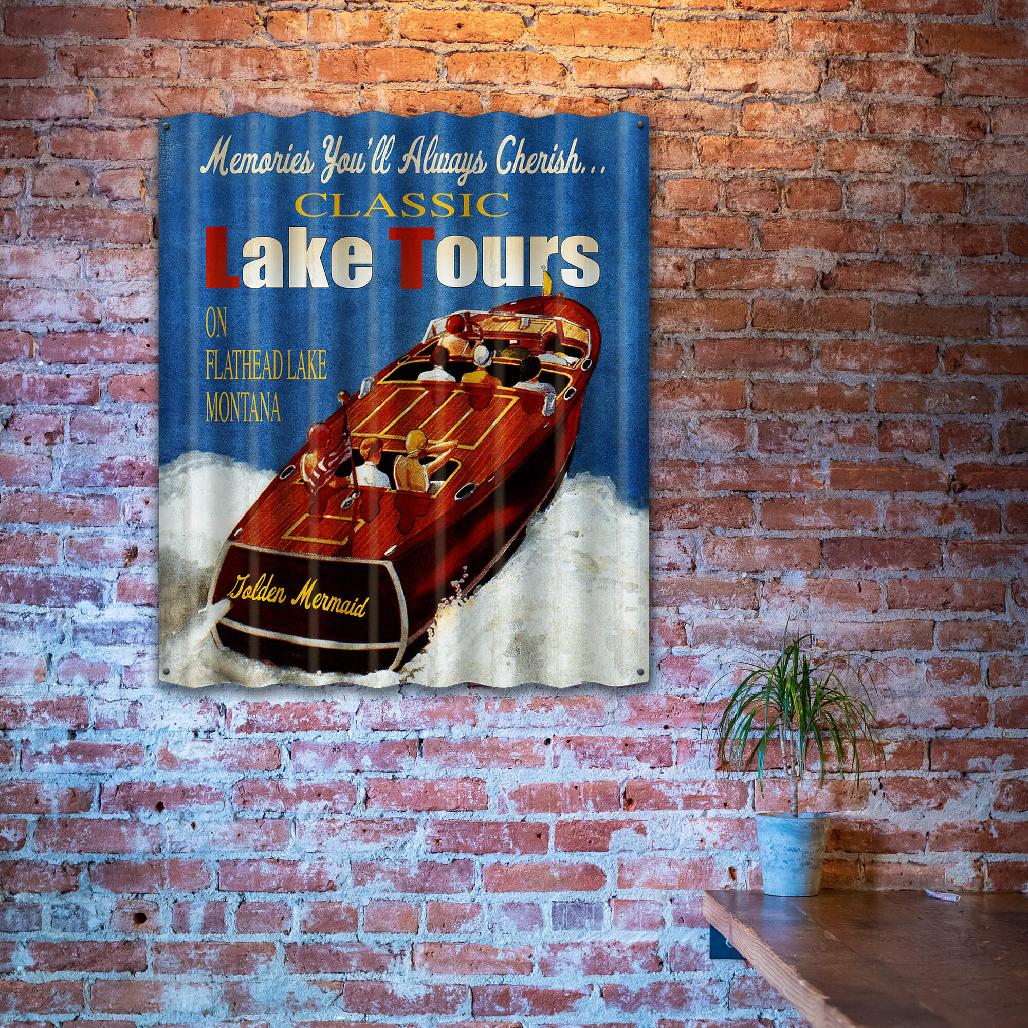 Classic Lake Tours - Corrugated Metal Wall Art