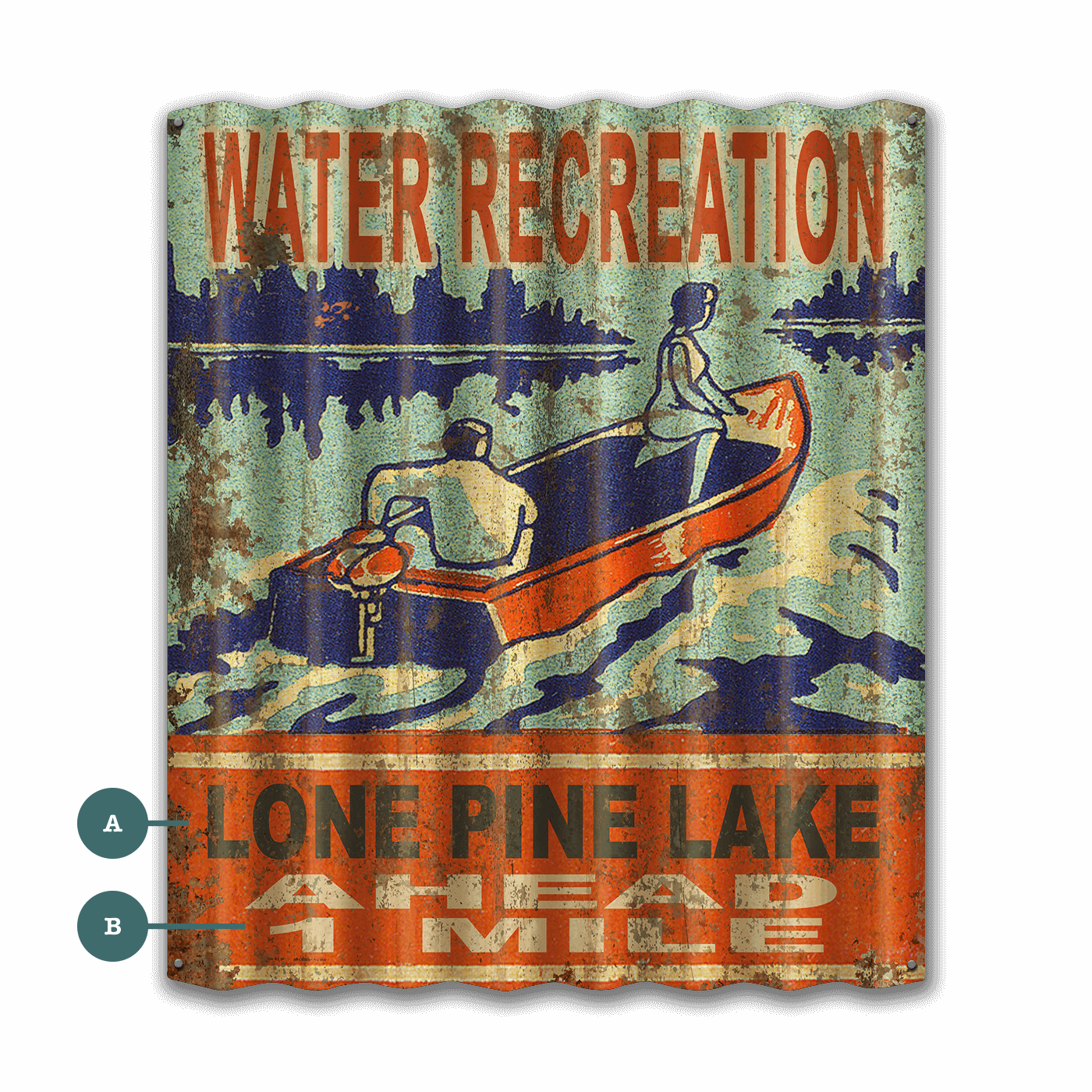 Water Recreation - Corrugated Metal Wall Art