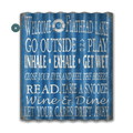 Welcome to the Lake: Blue Personalized - Corrugated Metal Wall Art