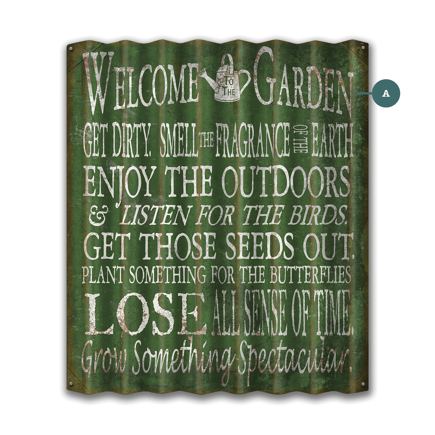 Welcome to the Garden - Corrugated Metal Wall Art