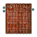 Welcome to the Cabin: 3 Lines - Corrugated Metal Wall Art