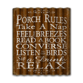 Porch Rules - Corrugated Metal Wall Art