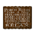 Porch Rules - Corrugated Metal Wall Art