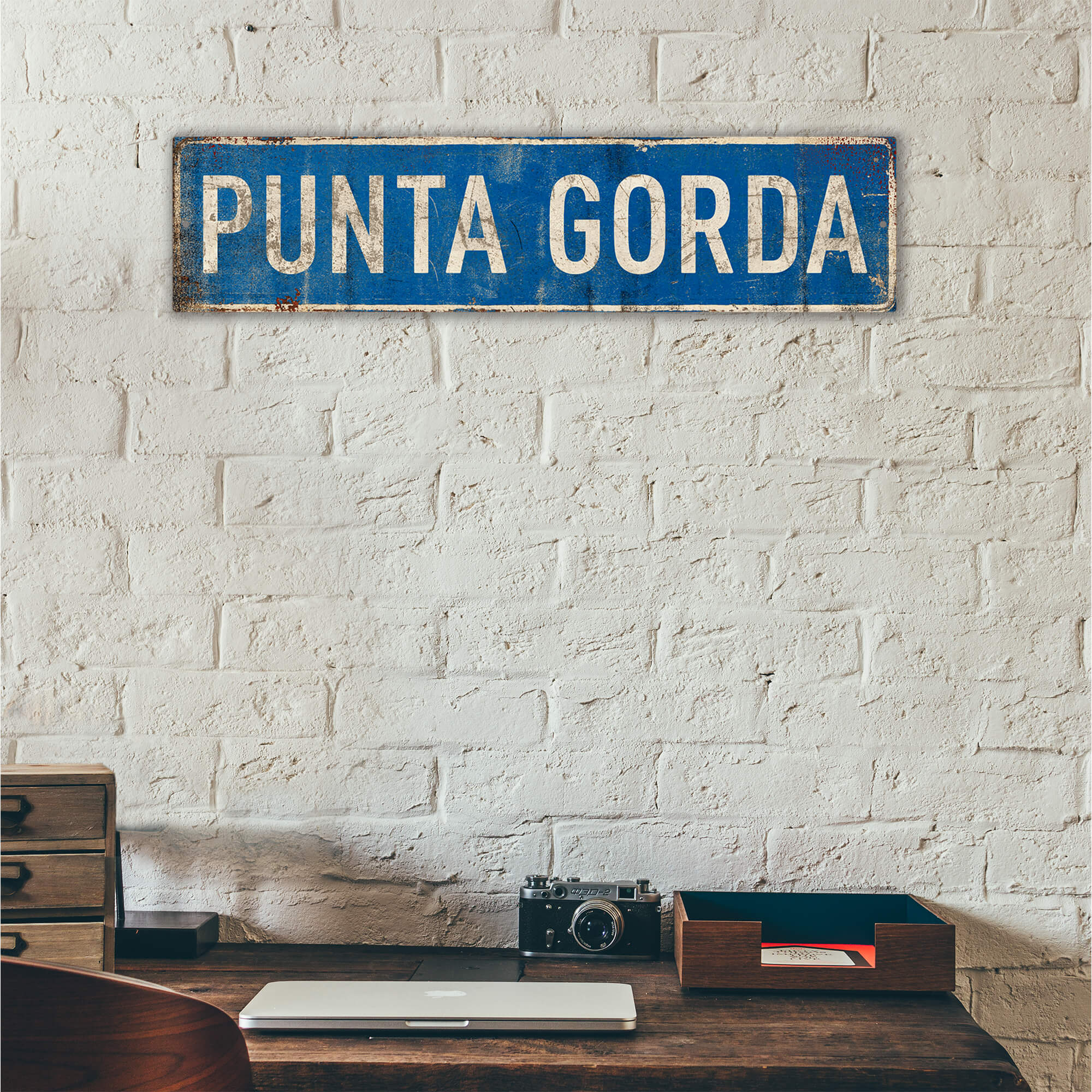 Landmark Classic Custom Signs: Blue 1 - Wall Decor