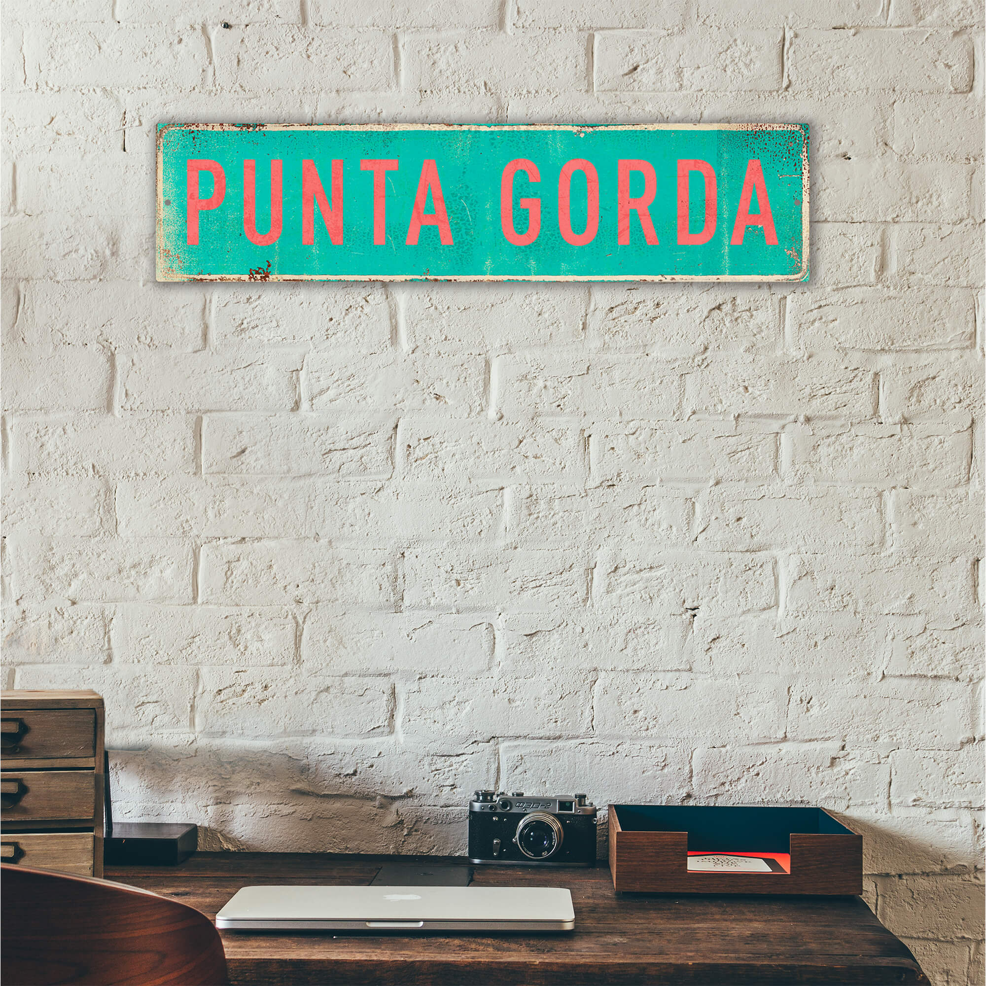 Landmark Classic Custom Signs: Turquoise 1 - Wall Decor