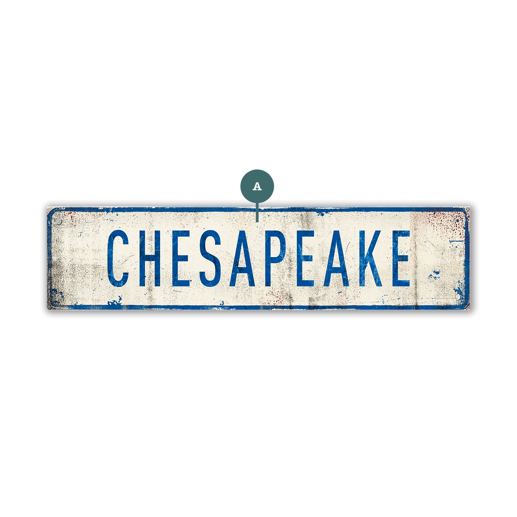 Landmark Classic Custom Signs: Blue Text 1 - Wall Decor