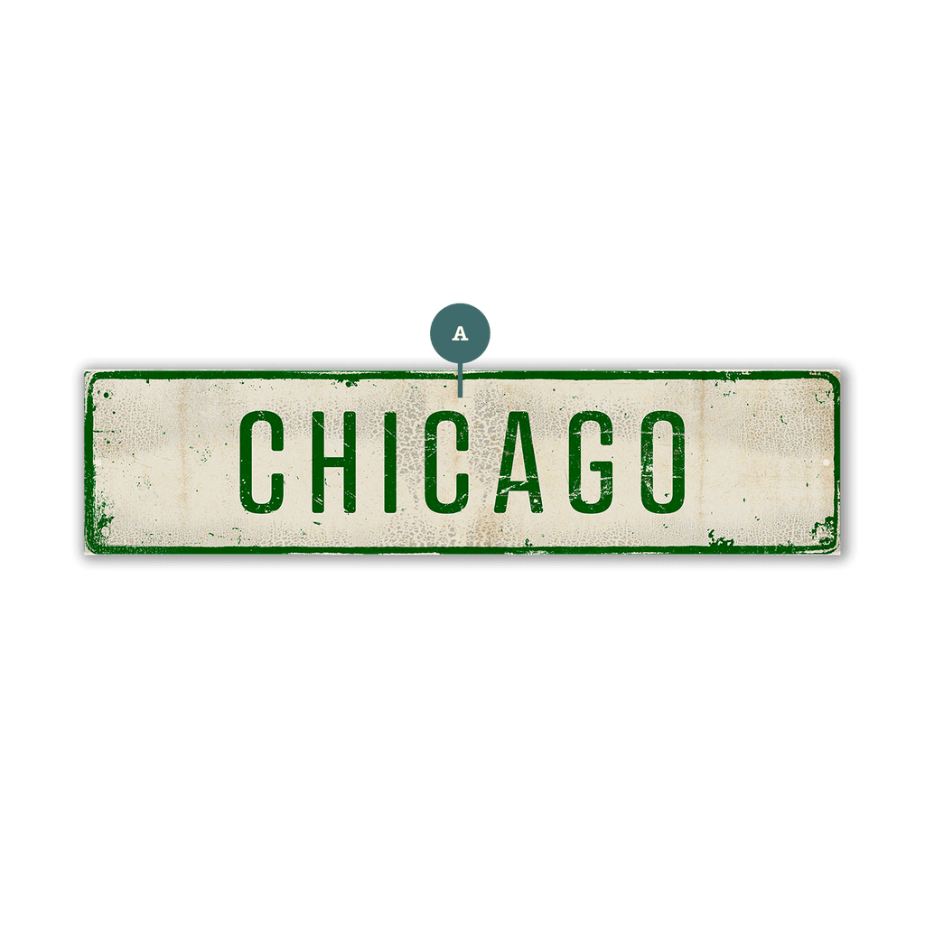 Landmark Classic Custom Signs: Green Text 1 - Wall Decor