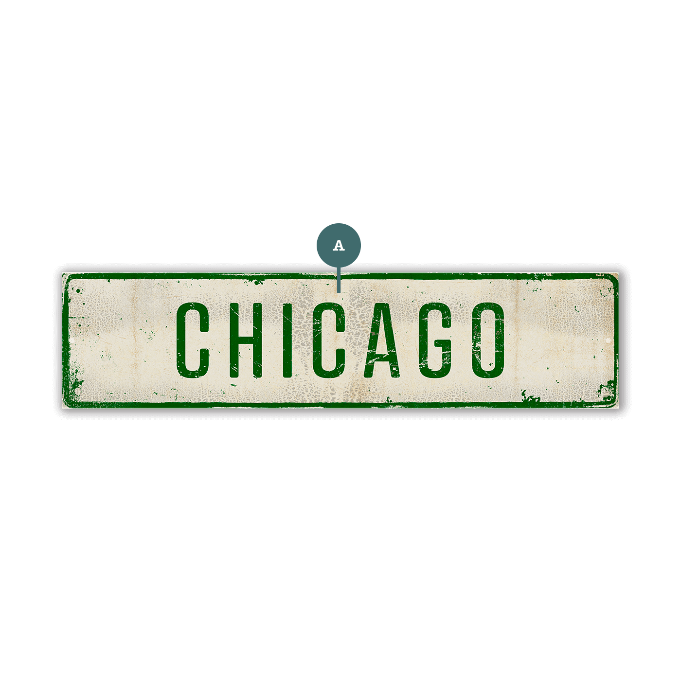 Landmark Classic Custom Signs: Green Text 1 - Wall Decor