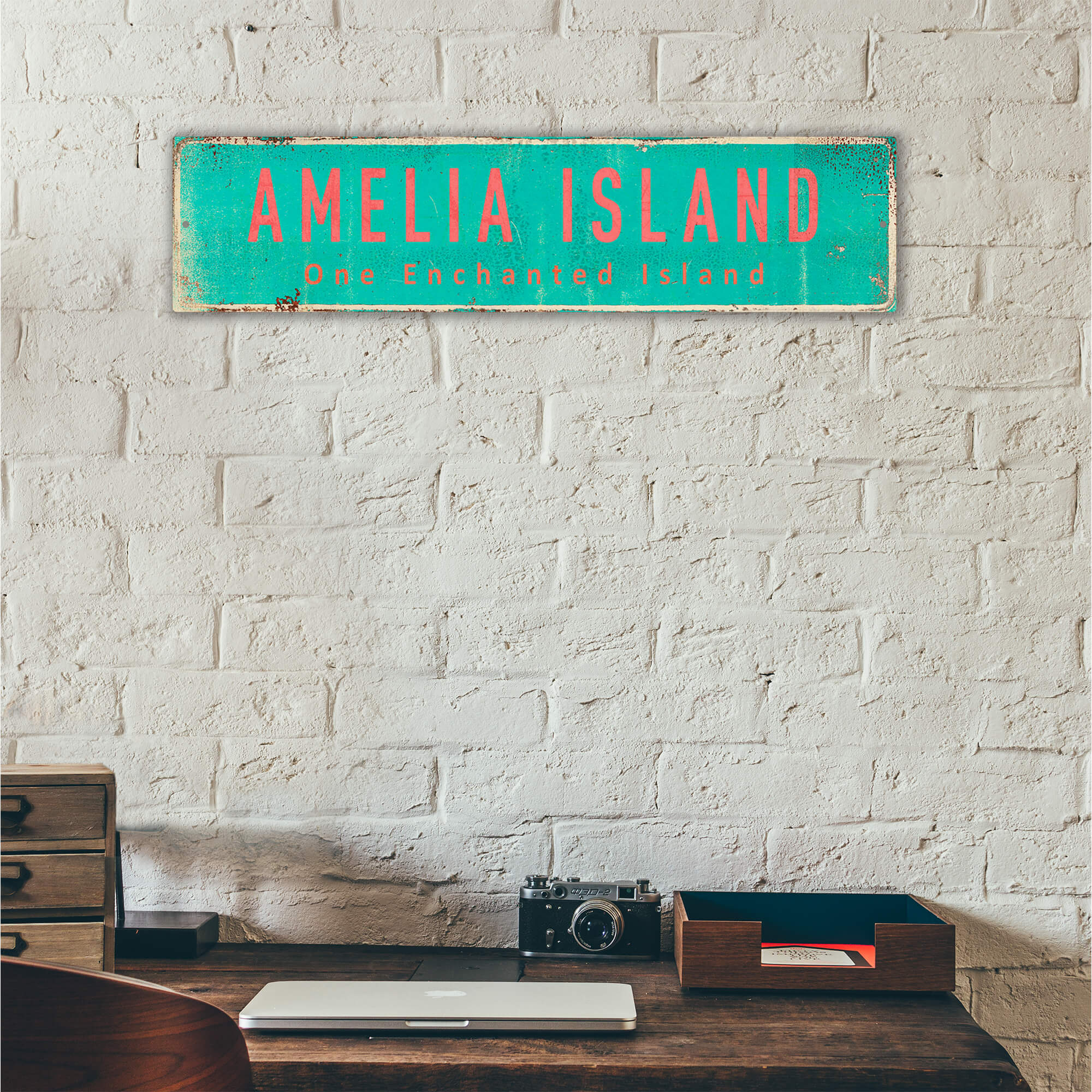 Landmark Classic Custom Signs: Turquoise 2 - Wall Decor