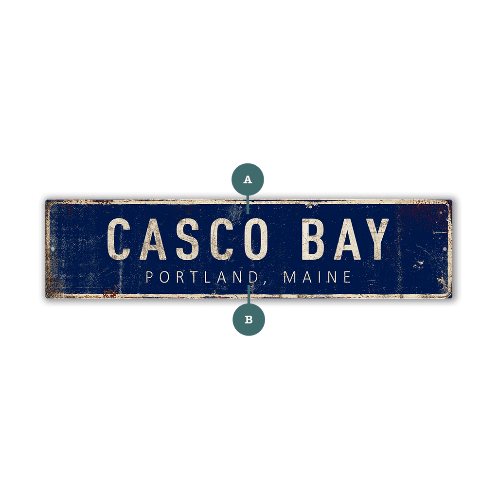 Landmark Classic Custom Signs: Navy 2 - Wall Decor