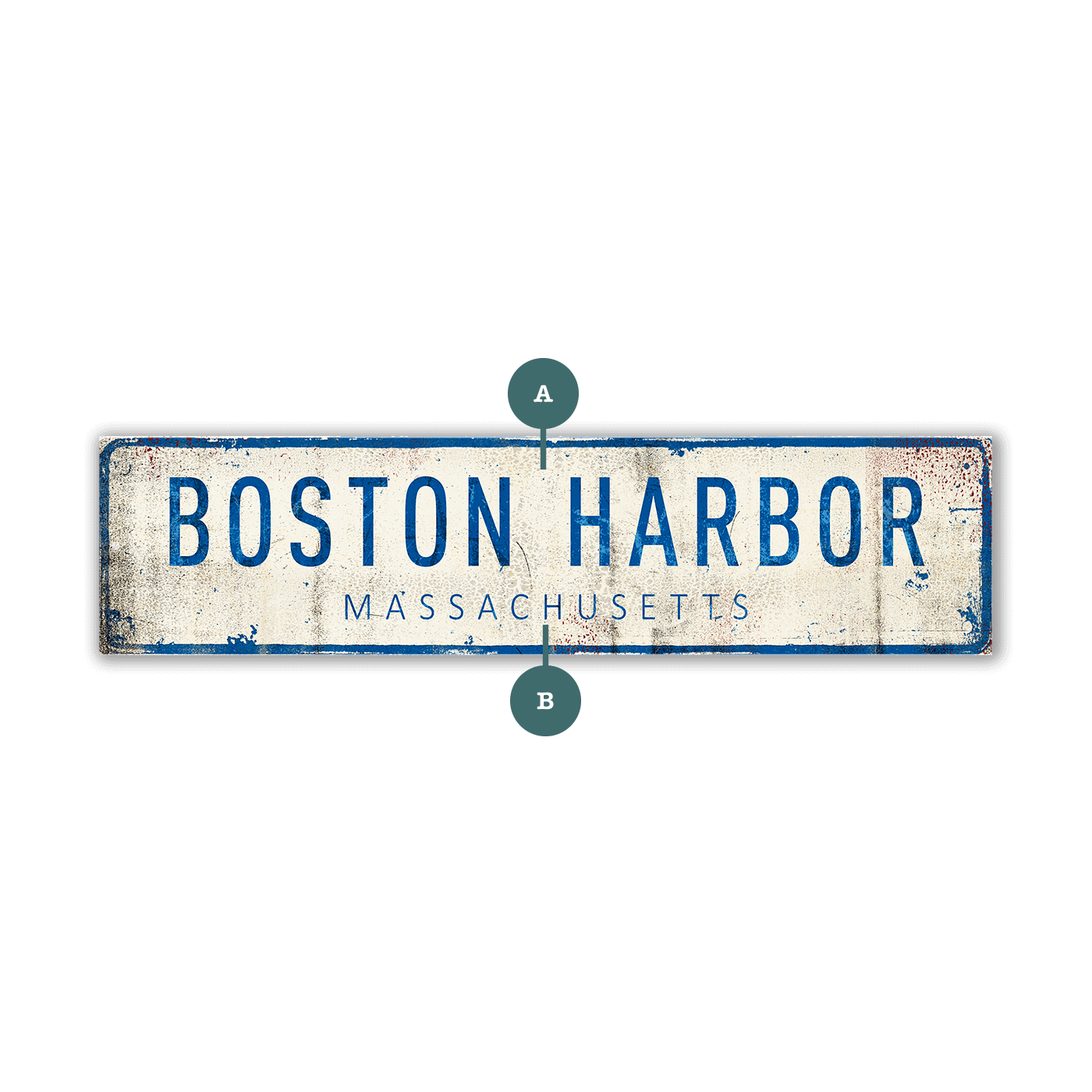 Landmark Classic Custom Signs: Blue Text 2 - Wall Decor