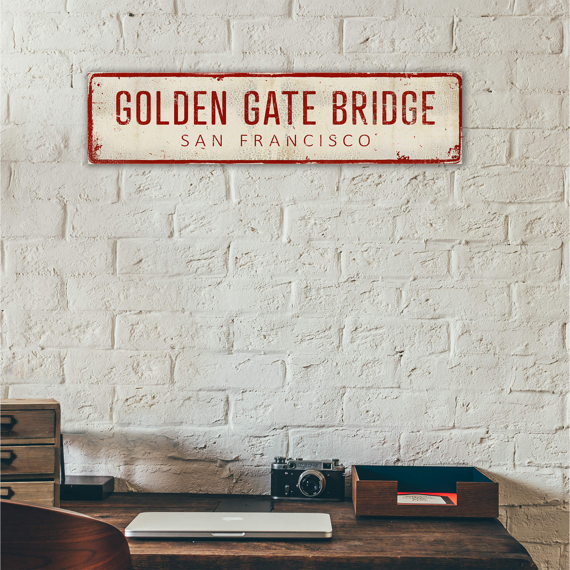 Landmark Classic Custom Signs: Red Text 2 - Wall Decor