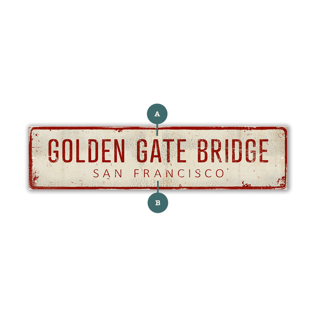 Landmark Classic Custom Signs: Red Text 2 - Wall Decor
