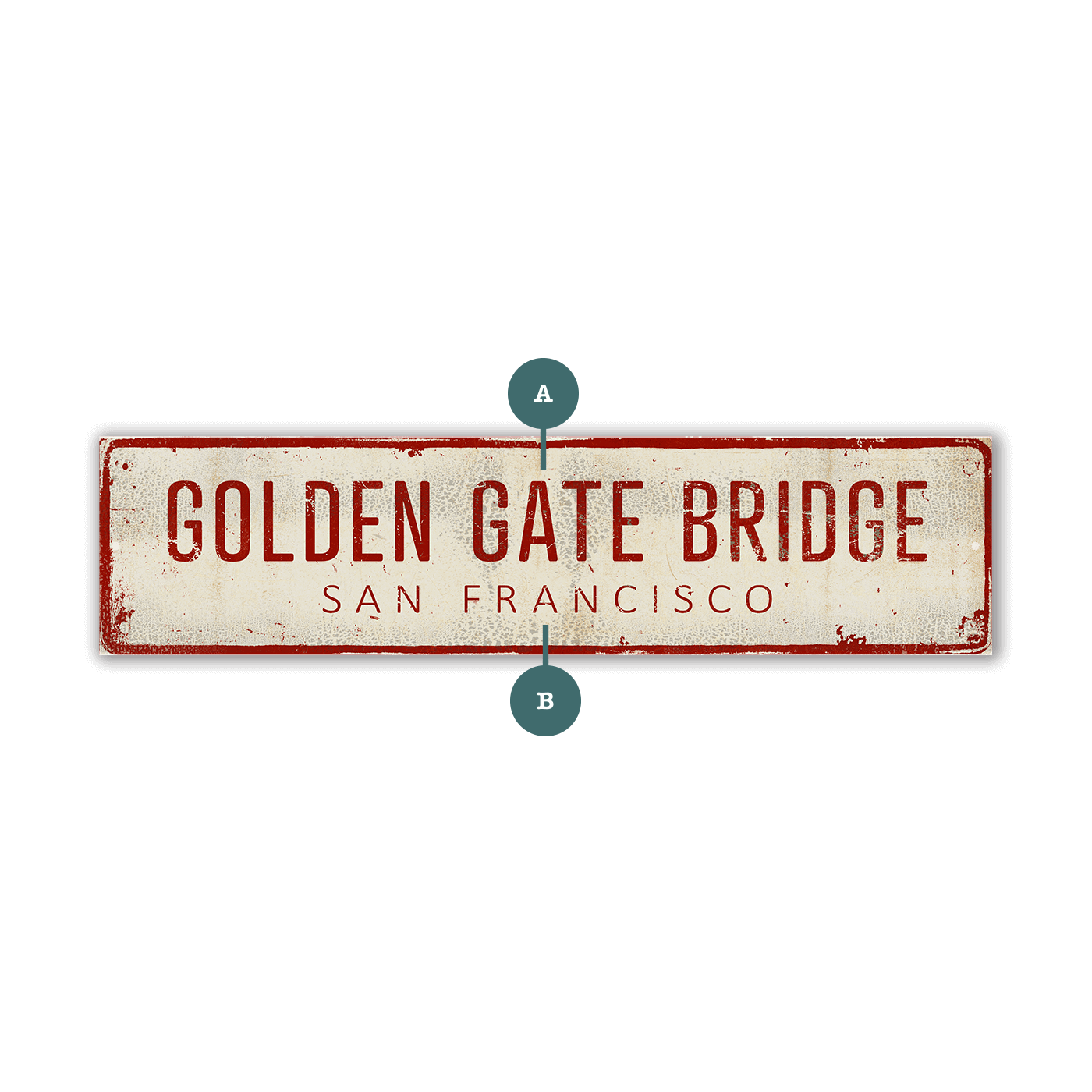 Landmark Classic Custom Signs: Red Text 2 - Wall Decor