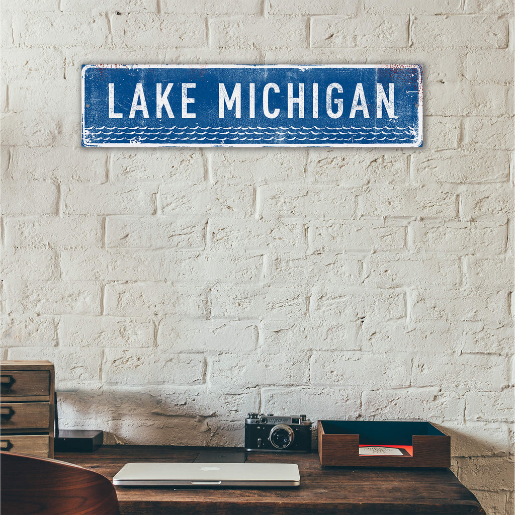 Landmark Waves Custom Signs: Blue 1 - Wall Decor