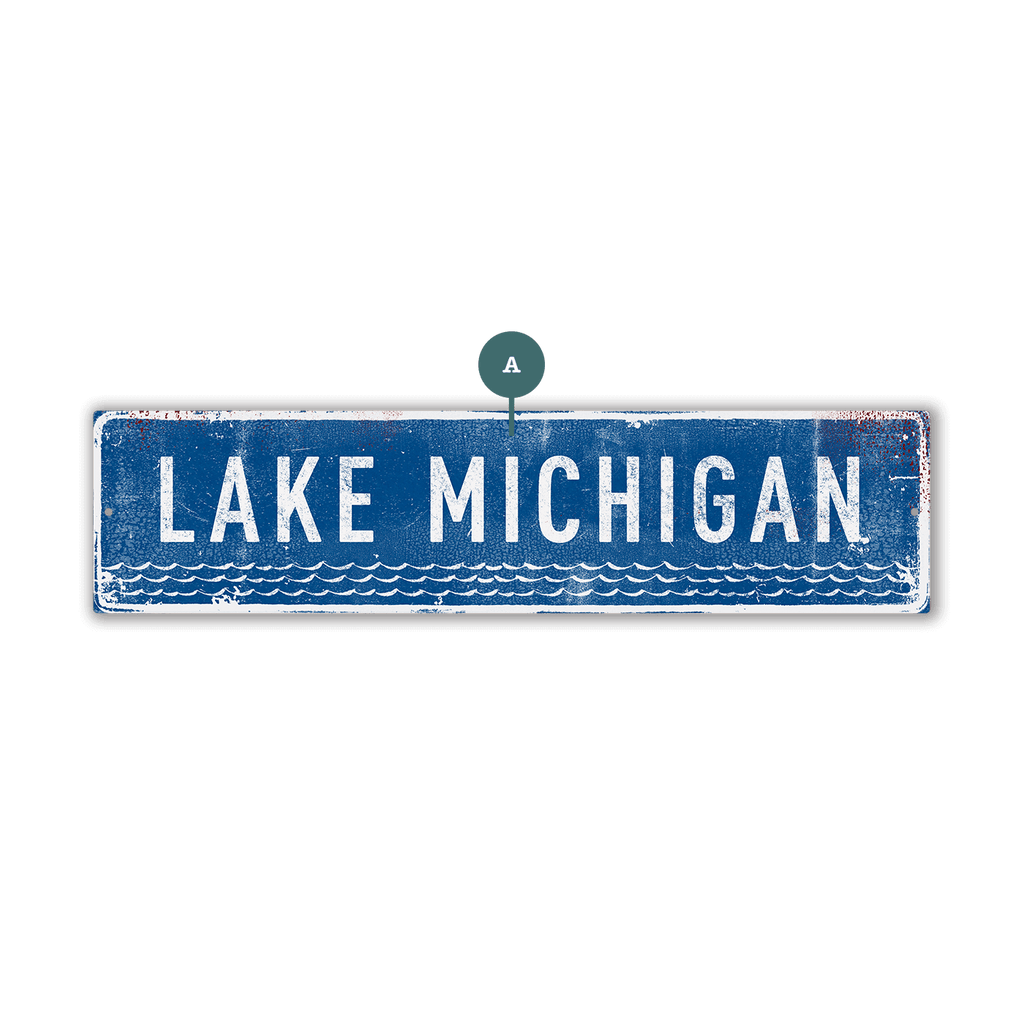 Landmark Waves Custom Signs: Blue 1 - Wall Decor