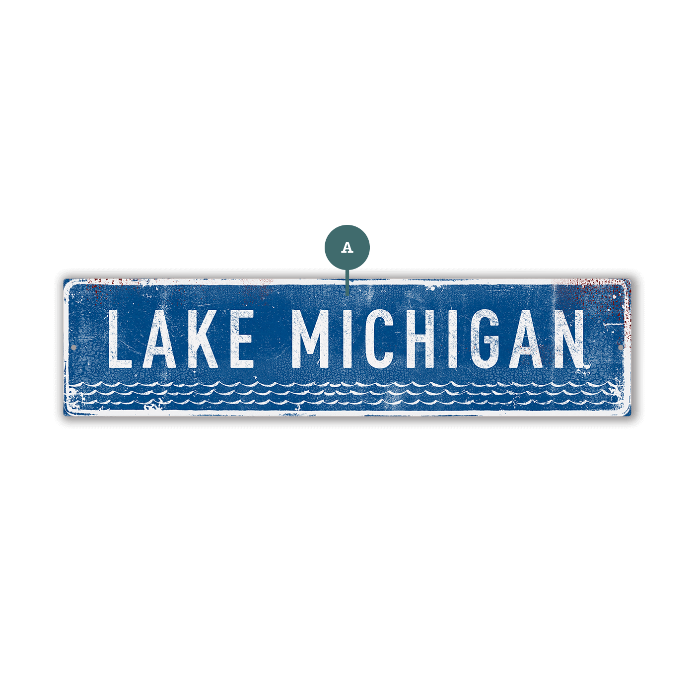 Landmark Waves Custom Signs: Blue 1 - Wall Decor