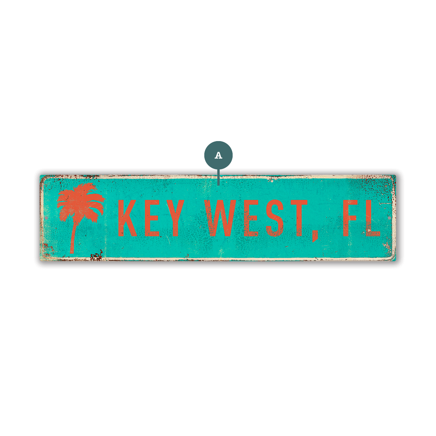 Landmark Palms Custom Signs: Turquoise 1 - Wall Decor