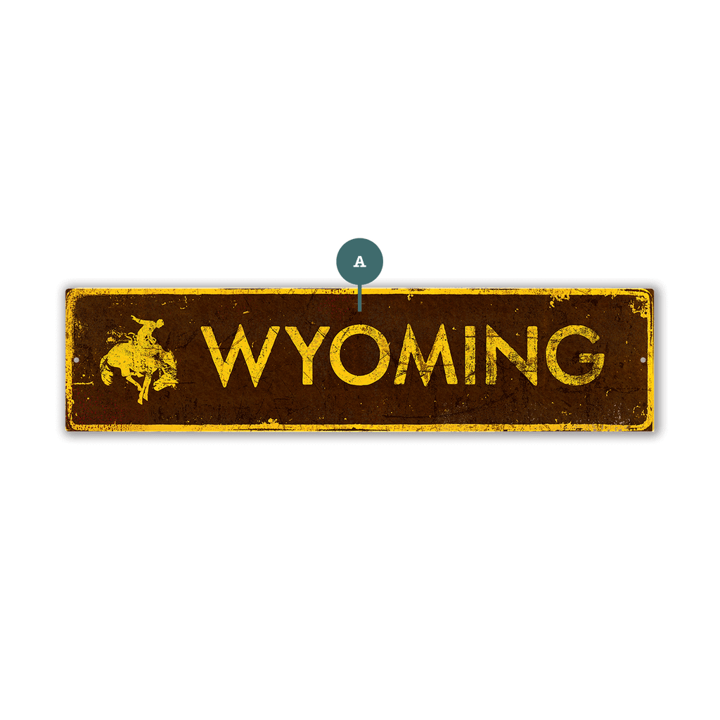 Landmark Bronco Custom Signs: Brown and Yellow 1 - Wall Decor