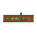 Landmark Horse Riding Custom Signs: Brown & Teal - Wall Decor