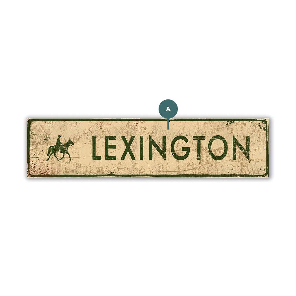 Landmark Horse Riding Custom Signs: Cream & Green - Wall Decor