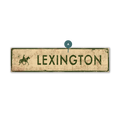 Landmark Horse Riding Custom Signs: Cream & Green - Wall Decor