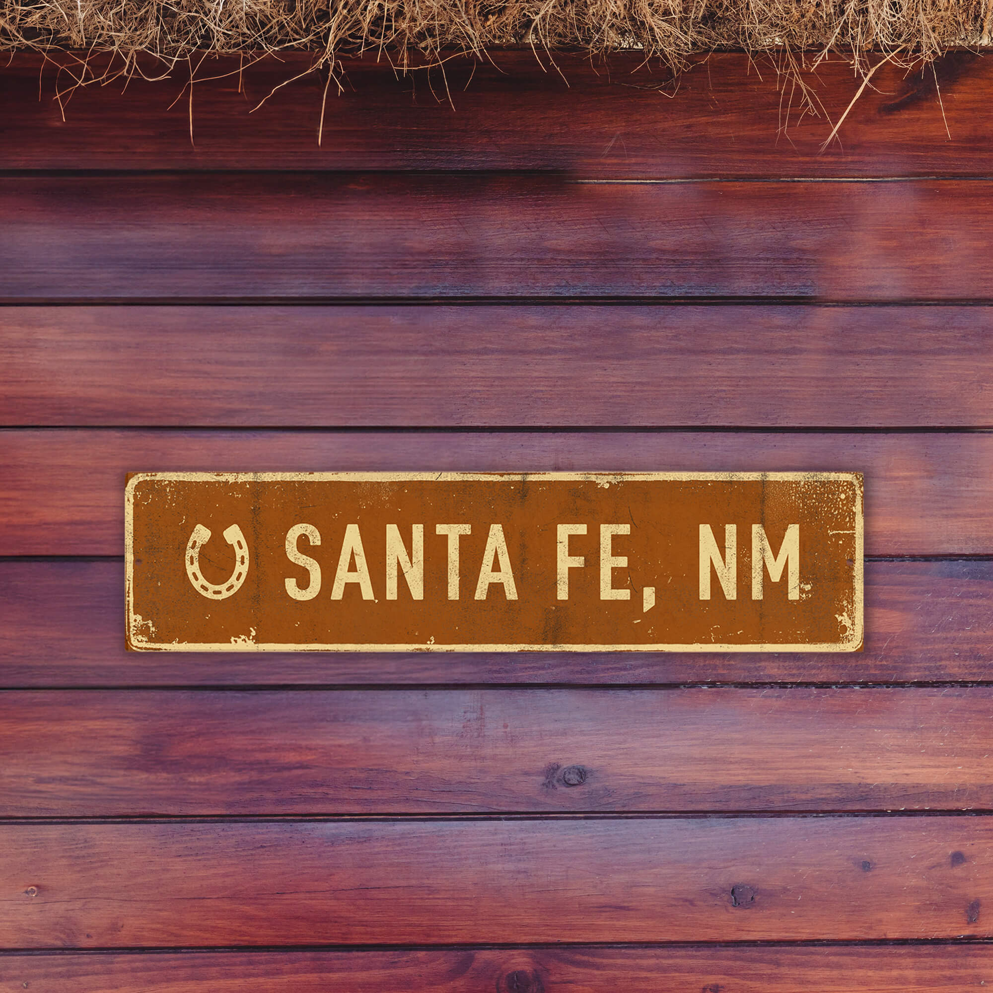 Landmark Horseshoe Custom Signs: Brown - Wall Decor