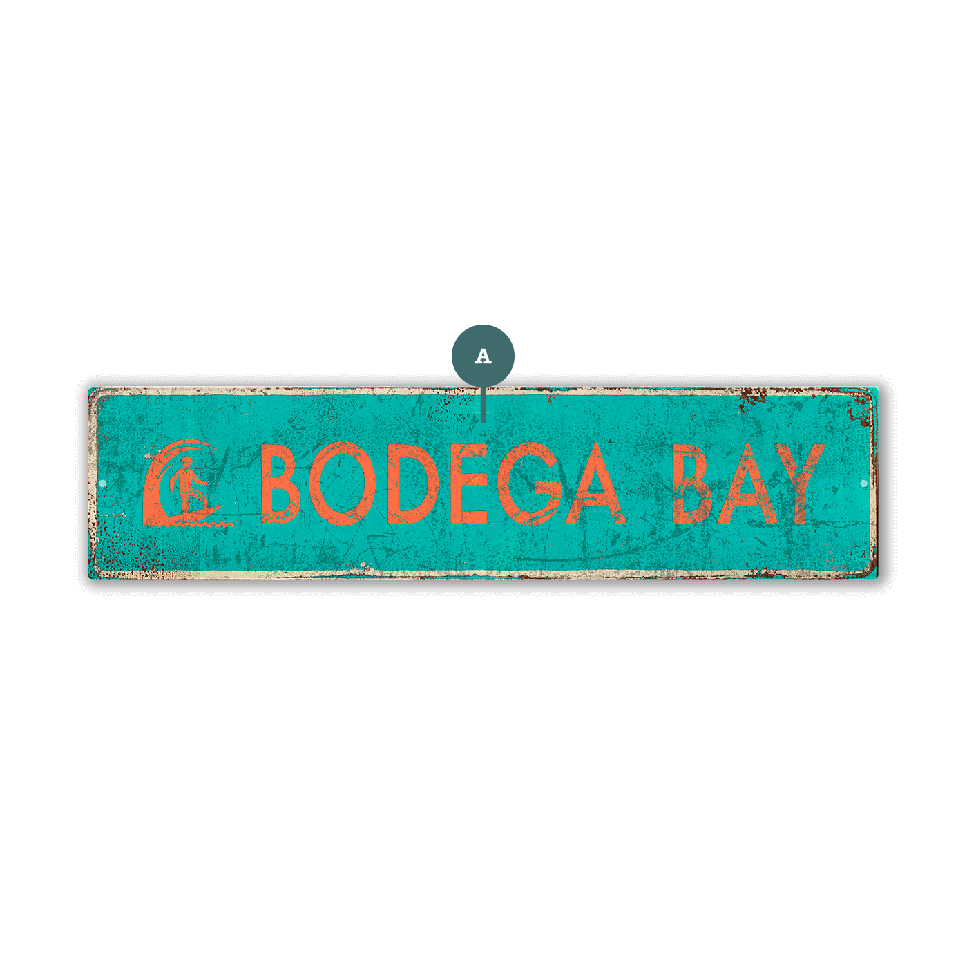 Landmark Surf Custom Signs: Turquoise - Wall Decor