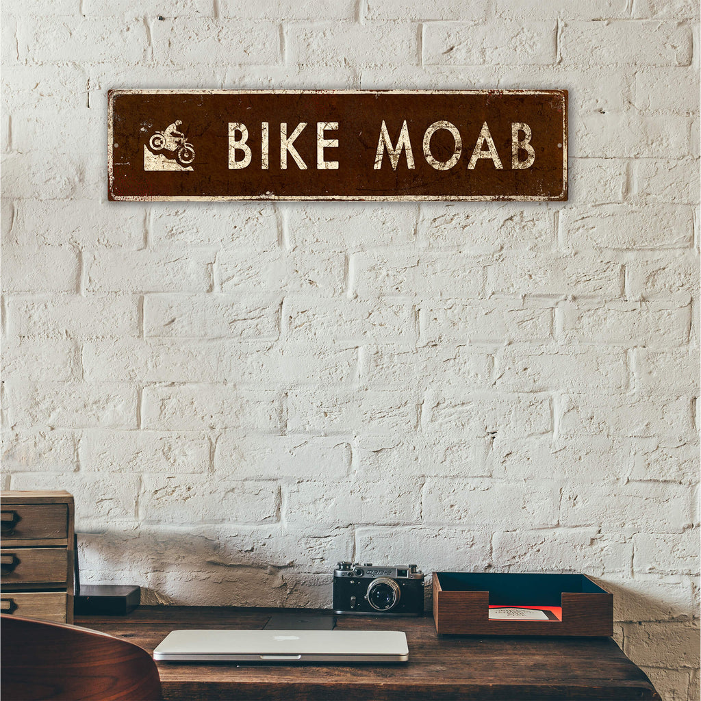 Landmark Motorbike Custom Signs: Brown - Wall Decor