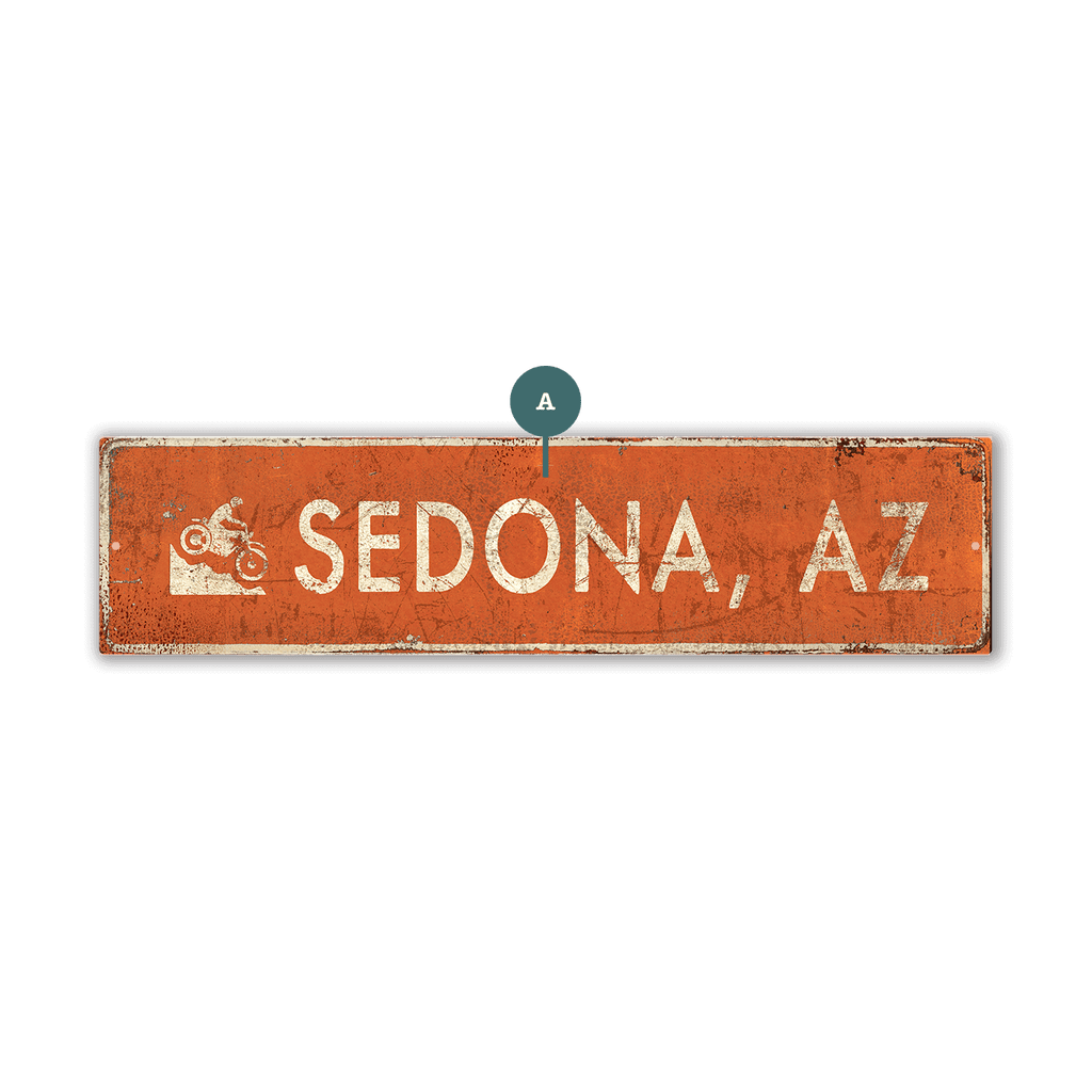 Landmark Motorbike Custom Signs: Terra Cotta - Wall Decor