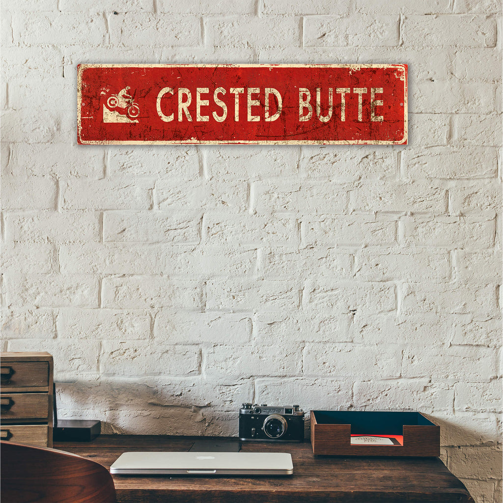 Landmark Motorbike Custom Signs: Red - Wall Decor