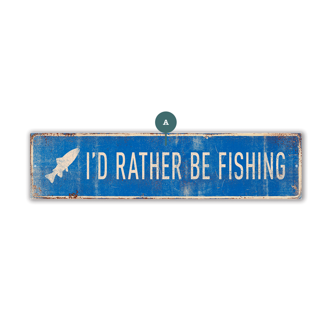 Landmark Fish Custom Signs: Blue - Wall Decor