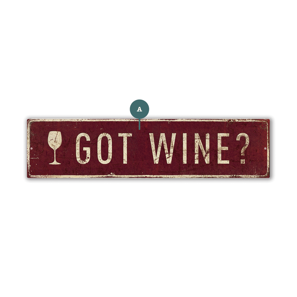 Landmark Wine Glass Custom Signs: Burgundy - Wall Decor