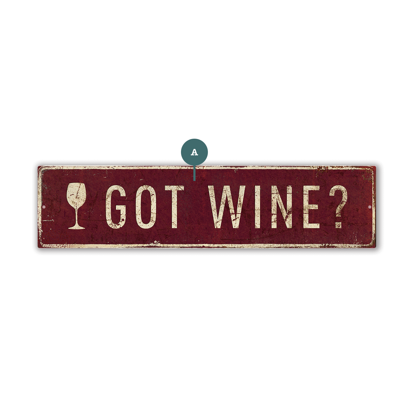 Landmark Wine Glass Custom Signs: Burgundy - Wall Decor