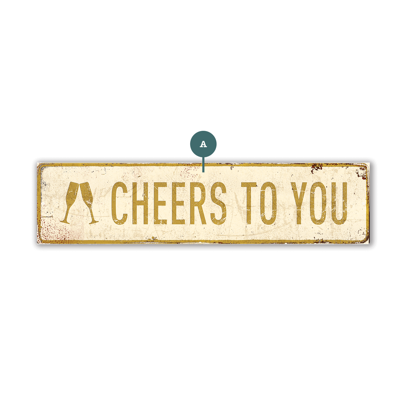 Landmark Champagne Flutes Custom Signs - Wall Decor