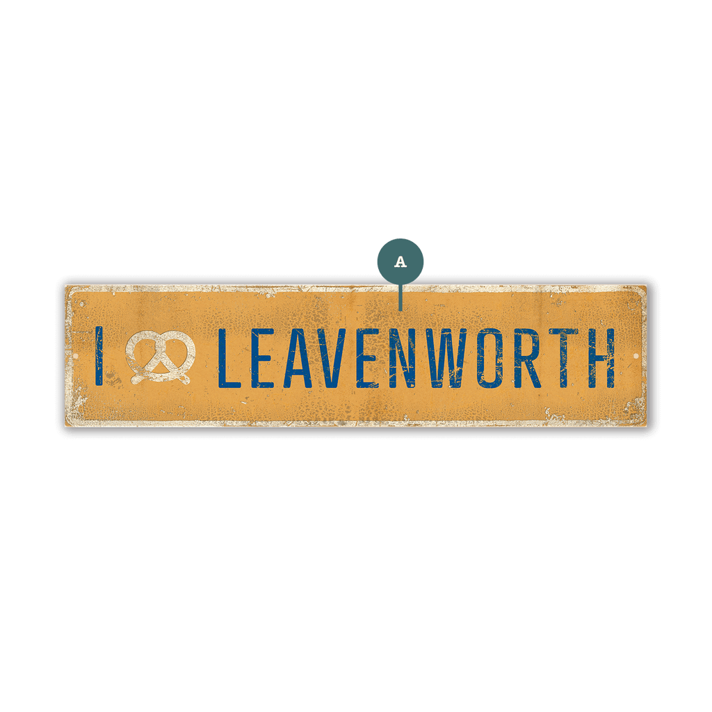 Landmark "I Heart" Custom Signs: Gold Pretzel - Wall Decor