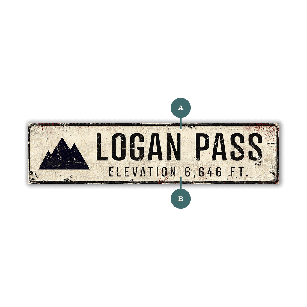 Landmark Mountain Custom Signs: White 2 - Wall Decor